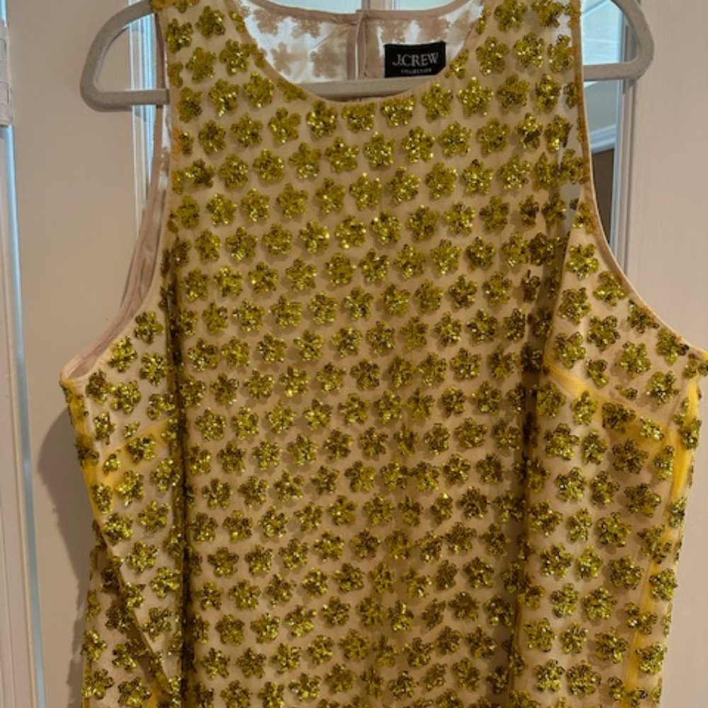 J. Crew Gold Embellished Tank Top